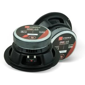 BMC-65 6.5-Inch Car Midrange Speakers, 480W, 4 Ohm, Pair Bullet-design phase plugs and black steel baskets deliver clear, powerful mids for car and truck door audio upgrades BMC-65 6.5-Inch Car Midrange Speakers, 480W, 4 Ohm, Pair Bullet-design phase plugs and black steel baskets deliver clear, powerful mids for car and truck door audio upgrades