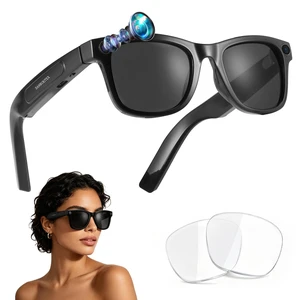 Your First Smart Glasses Beater Glasses, 8MP HD Video Recording for Women | Object Recognition & Real-Time Translation, Camera Sunglasses for Outdoor Activities Travel Hiking, Black Your First Smart Glasses Beater Glasses, 8MP HD Video Recording for Women | Object Recognition & Real-Time Translation, Camera Sunglasses for Outdoor Activities Travel Hiking, Black
