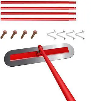 48" x 12" Bull Float Concrete Tool, Aluminum Alloy Adjustable Concrete Bull Float for Concrete Finishing, Red Concrete Float with 4 Combinable Handles 48" x 12" Bull Float Concrete Tool, Aluminum Alloy Adjustable Concrete Bull Float for Concrete Finishing, Red Concrete Float with 4 Combinable Handles