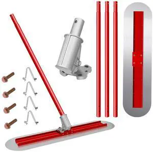 48" Concrete Bull Float Screed Tool, Stainless Steel Trowel Board, 3 Adjustable Poles, 213.7" Max Length, Angle Adjustable for Concrete Leveling 48" Concrete Bull Float Screed Tool, Stainless Steel Trowel Board, 3 Adjustable Poles, 213.7" Max Length, Angle Adjustable for Concrete Leveling