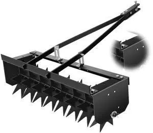32" Manual Rolling Lawn Aerator Roller, Push & Tow Behind Lawn Aerator Tool with 8 Spikes for Lawn Yard Patio Garden, Black 32" Manual Rolling Lawn Aerator Roller, Push & Tow Behind Lawn Aerator Tool with 8 Spikes for Lawn Yard Patio Garden, Black