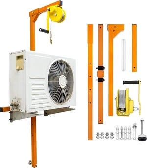 Air Lift Crane for Air Conditioner, 400 LBS Outdoor Installation AC Hoist Air Conditioner Lifting Crane with 1200 LBS Winch, Wire Rope and Triangular Frame for Manual Lifting Tools and Crane Lift Air Lift Crane for Air Conditioner, 400 LBS Outdoor Installation AC Hoist Air Conditioner Lifting Crane with 1200 LBS Winch, Wire Rope and Triangular Frame for Manual Lifting Tools and Crane Lift