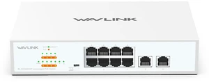 WAVLINK 10-Port Full Gigabit Switch with 8xPoE+ @ 120W, 2xGigabit Ethernet Uplink, Support 802.3af/at, Unmanaged Network Switch with VLAN, Default, Extend Mode, Desktop//Wall Mount WAVLINK 10-Port Full Gigabit Switch with 8xPoE+ @ 120W, 2xGigabit Ethernet Uplink, Support 802.3af/at, Unmanaged Network Switch with VLAN, Default, Extend Mode, Desktop//Wall Mount