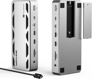 WAVLINK Thunderbolt 5 Docking Station with NVMe M.2, 120Gbps, 140W PD IN, 2x 6K/8K Display, 2.5G Ethernet, 64Gbps M.2 SSD Transfer, 4x 10Gbps USB-A, SD for Mac & Windows TBT 5/4, USB4 & USB-C Laptops WAVLINK Thunderbolt 5 Docking Station with NVMe M.2, 120Gbps, 140W PD IN, 2x 6K/8K Display, 2.5G Ethernet, 64Gbps M.2 SSD Transfer, 4x 10Gbps USB-A, SD for Mac & Windows TBT 5/4, USB4 & USB-C Laptops
