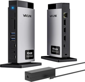 WAVLINK Laptop Docking Station 3 Monitors(Max Resolution: Single 8K or Triple 4K), 11-in-1 USB C Docking Station with 125W PD3.1 Pass-Through & Power Adapter, 2*HDMI + DP, for MacBook M1M4 & Windows WAVLINK Laptop Docking Station 3 Monitors(Max Resolution: Single 8K or Triple 4K), 11-in-1 USB C Docking Station with 125W PD3.1 Pass-Through & Power Adapter, 2*HDMI + DP, for MacBook M1M4 & Windows