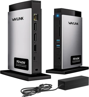 WAVLINK Laptop Docking Station 3 Monitors(Max Resolution: Single 8K or Triple 4K), 11-in-1 USB C Docking Station with 125W PD3.1 Pass-Through & Power Adapter, HDMI + 2* DP, for MacBook M1M4 & Windows WAVLINK Laptop Docking Station 3 Monitors(Max Resolution: Single 8K or Triple 4K), 11-in-1 USB C Docking Station with 125W PD3.1 Pass-Through & Power Adapter, HDMI + 2* DP, for MacBook M1M4 & Windows