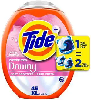 Power PODs + Downy Laundry Detergent Pods, 45 Count, Soft Boosters + April Fresh Power PODs + Downy Laundry Detergent Pods, 45 Count, Soft Boosters + April Fresh