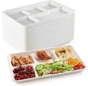 Compostable Disposable 5 Compartment Paper Plates, 12.5inch Compostable Disposable 5 Compartment Paper Plates, 12.5inch