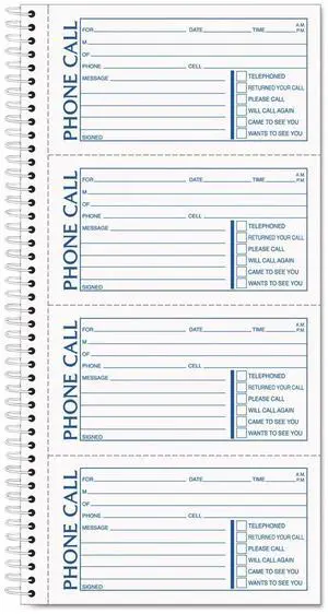 Phone Message Forms Book, Carbonless Duplicate, 2.75 x 5 Inches, 400 Sets per Book (4003) Phone Message Forms Book, Carbonless Duplicate, 2.75 x 5 Inches, 400 Sets per Book (4003)