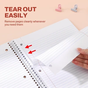 Spiral Notebooks, 1-Subject, 5 Pack, College Ruled Paper, 8" x 10-1/2", 70 Sheets per Notebook,3-Hole Punched Paper, Pink,Purple, Blue, Green, Yellow Spiral Lined Notebooks for School,Work Spiral Notebooks, 1-Subject, 5 Pack, College Ruled Paper, 8" x 10-1/2", 70 Sheets per Notebook,3-Hole Punched Paper, Pink,Purple, Blue, Green, Yellow Spiral Lined Notebooks for School,Work