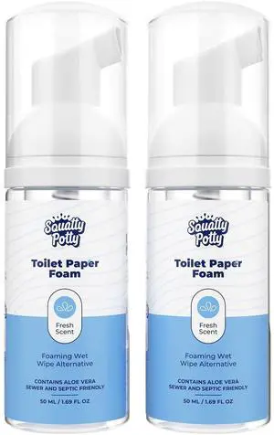 Toilet Tissue Paper Foam Instant Wet Wipe Alternative - 2 Pack, 50 ml, 1.69 Fl Oz Toilet Tissue Paper Foam Instant Wet Wipe Alternative - 2 Pack, 50 ml, 1.69 Fl Oz