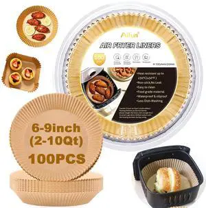 Air Fryer Paper Liners 8inch, 100PCS Non-Stick Parchment Paper,Oil Resistant,Disposable Food Grade Free of Bleach Paper Round for 5-8 QT Air Fryer Baking Roasting Microwave Air Fryer Paper Liners 8inch, 100PCS Non-Stick Parchment Paper,Oil Resistant,Disposable Food Grade Free of Bleach Paper Round for 5-8 QT Air Fryer Baking Roasting Microwave