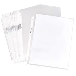Sheet Protectors for 3 Ring Binder, Non-Glare, Top Loading, Letter Size 8.5 x 11 in, Clear Plastic Sleeves, 100-Pack Sheet Protectors for 3 Ring Binder, Non-Glare, Top Loading, Letter Size 8.5 x 11 in, Clear Plastic Sleeves, 100-Pack
