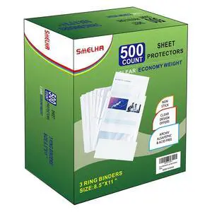 Sheet Protectors 500 Page,Page Protector 8.5" x 11" Upgraded Clear Plastic Page Protectors,for 3 Ring Binder, Top Loading Paper Protector with Reinforced Holes,Holds Multiple SheetsLetter Size Sheet Protectors 500 Page,Page Protector 8.5" x 11" Upgraded Clear Plastic Page Protectors,for 3 Ring Binder, Top Loading Paper Protector with Reinforced Holes,Holds Multiple SheetsLetter Size