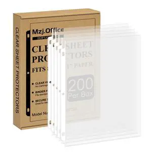 Page Protectors for 3 Ring Binder, Sheet Protectors 8.5 x 11 Inch, 200 Per Box Clear Sheet Protectors for 3 Ring Binder, Plastic Sleeves for Paper 8.5x11 Heavy Duty, Top Load & Reinforced 3-Hole. Page Protectors for 3 Ring Binder, Sheet Protectors 8.5 x 11 Inch, 200 Per Box Clear Sheet Protectors for 3 Ring Binder, Plastic Sleeves for Paper 8.5x11 Heavy Duty, Top Load & Reinforced 3-Hole.
