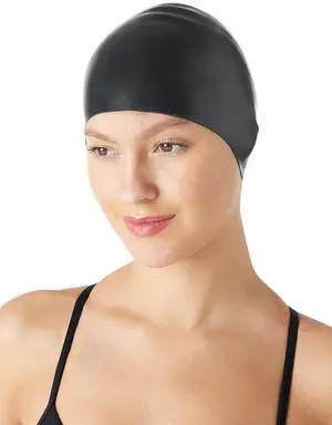 Silicone Swim Cap to Keep Hair Dry, Unisex, Soft, Wrinkle-Free, Strong, Easy to Put On and Off, Black, 1-Pack Silicone Swim Cap to Keep Hair Dry, Unisex, Soft, Wrinkle-Free, Strong, Easy to Put On and Off, Black, 1-Pack