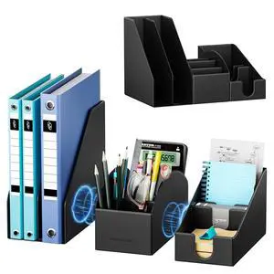 Magnetic Desk Organizer Set - Multifunctional PU Leather Desktop Storage with File Holder, 5-Tier Storage Box, Card and Sticky Note Slots, Office Supplies Accessories for Desk & Workspace Magnetic Desk Organizer Set - Multifunctional PU Leather Desktop Storage with File Holder, 5-Tier Storage Box, Card and Sticky Note Slots, Office Supplies Accessories for Desk & Workspace