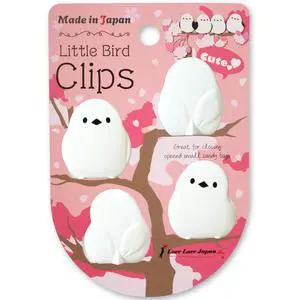 Cute Kawaii Little Bird Chip Clips Mini Japanese Bag Clips, Set of 4 Small Gift Idea, Strong Grip Food & Paper Clips Cute Kawaii Little Bird Chip Clips Mini Japanese Bag Clips, Set of 4 Small Gift Idea, Strong Grip Food & Paper Clips