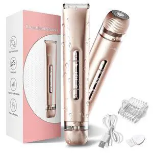 Bikini Trimmer for Women,2 in 1 Womens Electric Razors,Dual Head Shaver for Women Lady Facial Pubic Legs Private Area Body Hair,IPX7 Waterproof Wet & Dry Bikini Trimmer for Women,2 in 1 Womens Electric Razors,Dual Head Shaver for Women Lady Facial Pubic Legs Private Area Body Hair,IPX7 Waterproof Wet & Dry