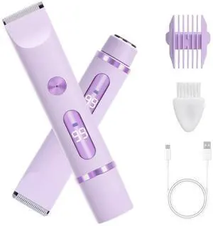 Dual Head Shaver 2 in 1 Bikini Trimmer for Women Electric Razors Lady Pubic Hair, LCD Display Bikini Underarm Arm Leg Face Body 2026 Upgraded Version- Purple Dual Head Shaver 2 in 1 Bikini Trimmer for Women Electric Razors Lady Pubic Hair, LCD Display Bikini Underarm Arm Leg Face Body 2026 Upgraded Version- Purple