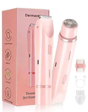 Trimmer 2.0 Women, Ergonomic 2-in-1 Body & Facial Hair Trimmer, Luxury Skin Gentle Electric Razor, Waterproof Rechargeable Grooming Shaver for Smooth, Effortless Results, Skin Care (Pink) Trimmer 2.0 Women, Ergonomic 2-in-1 Body & Facial Hair Trimmer, Luxury Skin Gentle Electric Razor, Waterproof Rechargeable Grooming Shaver for Smooth, Effortless Results, Skin Care (Pink)