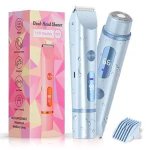 Bikini Trimmer for Women Electric Razors for Women Women's Electric Razor 2 in 1 Shaver Pubic Hair Trimmer Ipx7 Waterproof Wet Dry Use Bikini Shaver for Ladies Pubic,Legs,Face,Underarms(Blue) Bikini Trimmer for Women Electric Razors for Women Women's Electric Razor 2 in 1 Shaver Pubic Hair Trimmer Ipx7 Waterproof Wet Dry Use Bikini Shaver for Ladies Pubic,Legs,Face,Underarms(Blue)