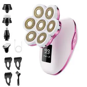 Electric Razors for Women, 7D Electric Shaver for Women, 5 in 1 Lady Shavers, Wet/Dry Bikini Trimmer, Painless Face Razor for Arms Legs Armpit Pubic Area Electric Razors for Women, 7D Electric Shaver for Women, 5 in 1 Lady Shavers, Wet/Dry Bikini Trimmer, Painless Face Razor for Arms Legs Armpit Pubic Area