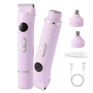 Bikini Trimmer for Women, 4-in-1 Electric Razors/Shaver for Women with 2 Replaced Blades and LED Light, Wet & Dry Use Electric Shaver Support 90 Mins Runtime for Face & Body & Intimate Areas Bikini Trimmer for Women, 4-in-1 Electric Razors/Shaver for Women with 2 Replaced Blades and LED Light, Wet & Dry Use Electric Shaver Support 90 Mins Runtime for Face & Body & Intimate Areas