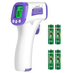 Thermometer for Adults Forehead Infrared Thermometer No Contact - High Caliber Sensor Digital Thermometer with LCD Display for Medical Offices, Hospitals - 4 Batteries Include Thermometer for Adults Forehead Infrared Thermometer No Contact - High Caliber Sensor Digital Thermometer with LCD Display for Medical Offices, Hospitals - 4 Batteries Include