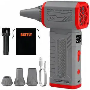 Compressed Air Duster, 130K RPM Powerful Cordless Electric Mini Blower with Display, 10-Gear Adjustable Jet Fan with Fast Charging, Rechargeable Dust Blower for Home, Outdoor and Car (Gray, Blow) Compressed Air Duster, 130K RPM Powerful Cordless Electric Mini Blower with Display, 10-Gear Adjustable Jet Fan with Fast Charging, Rechargeable Dust Blower for Home, Outdoor and Car (Gray, Blow)