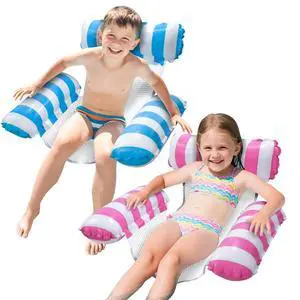 Pool Floats Kids, Meegoo 2 Pack Pool Lounge Chairs 3 Tubes Floaties Water Hammock Inflatable Pool Toys for Kids Ages 8-12 for Summer Party Beach Vacation Essentials (Blue Rose Red Pool Floats Kids, Meegoo 2 Pack Pool Lounge Chairs 3 Tubes Floaties Water Hammock Inflatable Pool Toys for Kids Ages 8-12 for Summer Party Beach Vacation Essentials (Blue Rose Red