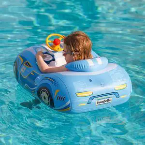 Swimbobo Toddler Pool Float with Seat Boat Inflatable Ride-on Car for Kids Outdoor Toys(Blue Sport Car) Swimbobo Toddler Pool Float with Seat Boat Inflatable Ride-on Car for Kids Outdoor Toys(Blue Sport Car)