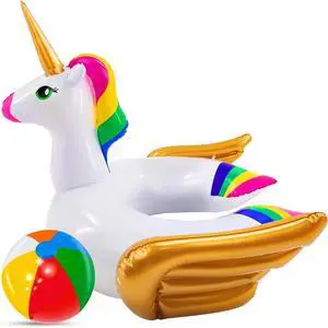 2 Pack Pool Floats Kids - Unicorn Pool Floaties & Beach Ball Summer Beach Pool Toys,Inflatable Pool Float Swimming Ring Ride On Water Toys for Toddler Girls Boys 3-8 Years Summer Party 2 Pack Pool Floats Kids - Unicorn Pool Floaties & Beach Ball Summer Beach Pool Toys,Inflatable Pool Float Swimming Ring Ride On Water Toys for Toddler Girls Boys 3-8 Years Summer Party