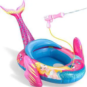 Kids Pool Floats with Water Gun, Mermaid Toddler Inflatable Pool Toys for Kids Age 3-8 Years Old, Summer Outdoor Water, Beach, Swimming Pool Toys Gift for Girls Kids Pool Floats with Water Gun, Mermaid Toddler Inflatable Pool Toys for Kids Age 3-8 Years Old, Summer Outdoor Water, Beach, Swimming Pool Toys Gift for Girls