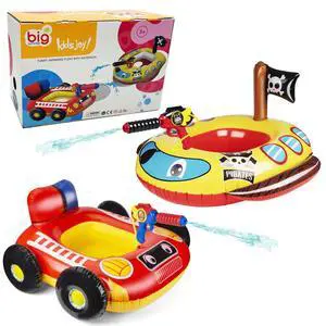 2 Pack Inflatable Kids Pool Floats with Water Gun, Pool Toys for Kids Ages 4-8, Blow Up Toddler Pool Floats, Swimming Pool Game Toys, Fire Truck and Pirate Ship Floaties for Boys Girls and Child 2 Pack Inflatable Kids Pool Floats with Water Gun, Pool Toys for Kids Ages 4-8, Blow Up Toddler Pool Floats, Swimming Pool Game Toys, Fire Truck and Pirate Ship Floaties for Boys Girls and Child