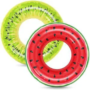 Inflatable Pool Floats Kids - 2 Pack Floaties Pool Tubes Swim Rings Fruit Water Floaty Watermelon Kiwi Inflatable Beach Lake Float Pool Toys for Swimming Pool Party Decorations Inflatable Pool Floats Kids - 2 Pack Floaties Pool Tubes Swim Rings Fruit Water Floaty Watermelon Kiwi Inflatable Beach Lake Float Pool Toys for Swimming Pool Party Decorations