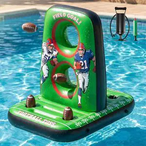Inflatable Football Toss Game for Pool Floating Water Football Target with 4 Balls & 2 Pumps, Stable Base Outdoor Backyard & Beach Games Summer Pool Party Game for Kids, Teen & Adults Inflatable Football Toss Game for Pool Floating Water Football Target with 4 Balls & 2 Pumps, Stable Base Outdoor Backyard & Beach Games Summer Pool Party Game for Kids, Teen & Adults