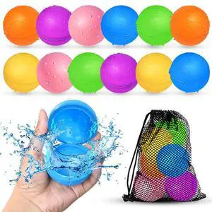 12Pcs Reusable Water Balloons, Pool Beach water Toys for Boys and Girls, Outdoor Summer Toys for Kids Ages 3-12 12Pcs Reusable Water Balloons, Pool Beach water Toys for Boys and Girls, Outdoor Summer Toys for Kids Ages 3-12