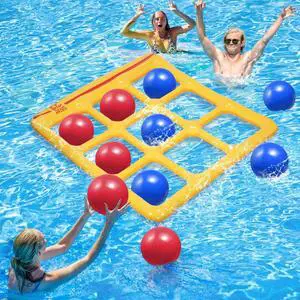 Pool Toys Games Set- Tic-Tac-Toe Inflatable Pool Toy with 10 Balls - for Adults Teens Kids 2-10 Players Pool Toys Games Set- Tic-Tac-Toe Inflatable Pool Toy with 10 Balls - for Adults Teens Kids 2-10 Players