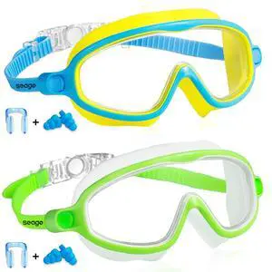 Goggles for kids Swimming 2 Pack No Leaking Anti-Fog Outer Eye Fit with Wide View UV Protection Crystal Clear Watertight Swim Goggles with nose cover Suitable for Children Youth Boys Girls Age 3 to 14 Goggles for kids Swimming 2 Pack No Leaking Anti-Fog Outer Eye Fit with Wide View UV Protection Crystal Clear Watertight Swim Goggles with nose cover Suitable for Children Youth Boys Girls Age 3 to 14