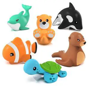 Mold Free Bath Toys, 6 Pack | Sealed, No Hole Bath Toys Design Keeps Moisture Out | Soft, Squeezable & Float on Water | Easy-Grip Baby & Toddler Bath Toy Set | Great Baby Pool Toys Mold Free Bath Toys, 6 Pack | Sealed, No Hole Bath Toys Design Keeps Moisture Out | Soft, Squeezable & Float on Water | Easy-Grip Baby & Toddler Bath Toy Set | Great Baby Pool Toys