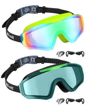2 Pack Kids Swim Goggles for 6-14 8-12 8-14 4-7, Water Pool Swimming Goggles Anti-Fog 180° Wide View UV Protection, Soft Silicone Layer Waterproof No Leak Glasses for Youth Boys Girls 2 Pack Kids Swim Goggles for 6-14 8-12 8-14 4-7, Water Pool Swimming Goggles Anti-Fog 180° Wide View UV Protection, Soft Silicone Layer Waterproof No Leak Glasses for Youth Boys Girls