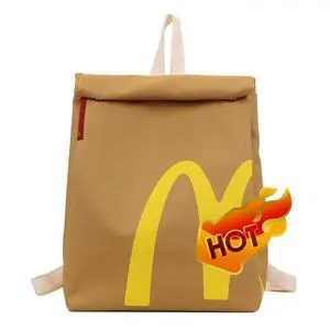 Classic Funny Retro Paper Bag Large Capacity Backpack Cute Personalized Shoulder Crossbody Canvas Backpack Notebook Classic Funny Retro Paper Bag Large Capacity Backpack Cute Personalized Shoulder Crossbody Canvas Backpack Notebook