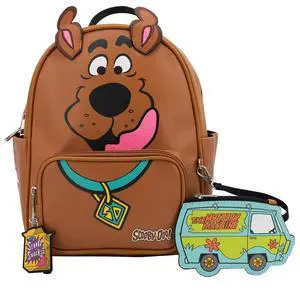 Scooby Doo Big Face Cospaly Mini Backpack Purse with Mystery Machine Card Holder, Faux Leather, 10.5 Inch Scooby Doo Big Face Cospaly Mini Backpack Purse with Mystery Machine Card Holder, Faux Leather, 10.5 Inch