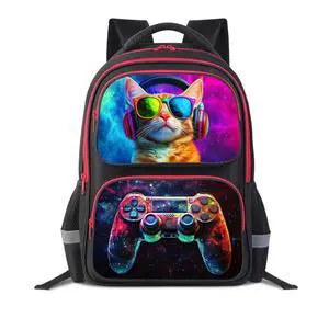 Cartoon Kids Backpack for School - 17 Inch Lightweight Bookbag with 3D Reflective Design & Luminous Safety Strips | Durable 600D Polyester, Adjustable Straps for Ages 6-18 Cartoon Kids Backpack for School - 17 Inch Lightweight Bookbag with 3D Reflective Design & Luminous Safety Strips | Durable 600D Polyester, Adjustable Straps for Ages 6-18