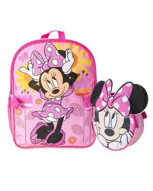 Minnie Mouse Kids Backpack and Lunch Box Set - 14" Girls Backpack with Lunch Box for Preschool and Kindergarten, Minnie Pink Minnie Mouse Kids Backpack and Lunch Box Set - 14" Girls Backpack with Lunch Box for Preschool and Kindergarten, Minnie Pink