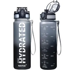 Water Bottle 16.9 oz Motivational Time Marker Tritan Bottle Water Bottle 16.9 oz Motivational Time Marker Tritan Bottle