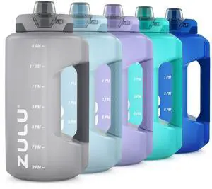 Goals 64oz Half Gallon Plastic Water Bottle with Straw and Time Marker | Large Reusable Jug with Handle and Leak Proof Lid for All Day Hydration, Gym and Outdoors, Gift Ready, Grey Goals 64oz Half Gallon Plastic Water Bottle with Straw and Time Marker | Large Reusable Jug with Handle and Leak Proof Lid for All Day Hydration, Gym and Outdoors, Gift Ready, Grey