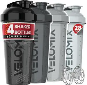 4 Pack- 28 oz Protein Shaker Bottles for Protein Mixes - 4x Wire Whisk | Leak Proof Shaker Cups for Protein Shakes | Stackable Protein Shaker Bottle Pack (A1) Silver Aurora 4 Pack- 28 oz Protein Shaker Bottles for Protein Mixes - 4x Wire Whisk | Leak Proof Shaker Cups for Protein Shakes | Stackable Protein Shaker Bottle Pack (A1) Silver Aurora