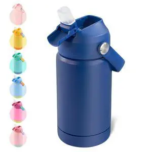 12oz Kids Water Bottle, Stainless Steel Insulated Water Bottle, Toddler Cup with Straws Leak-Proof, Kids Water Bottles for School Boys Girls, BPA Free, Blue 12oz Kids Water Bottle, Stainless Steel Insulated Water Bottle, Toddler Cup with Straws Leak-Proof, Kids Water Bottles for School Boys Girls, BPA Free, Blue
